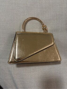 Aldo Metallic Gold Mini Top-Handle Bag